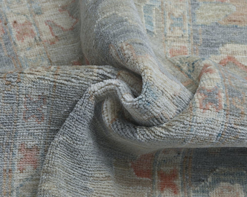 3x5 Gray Oushak Turkish Handmade Traditional Veg Dye Wool Area Rug